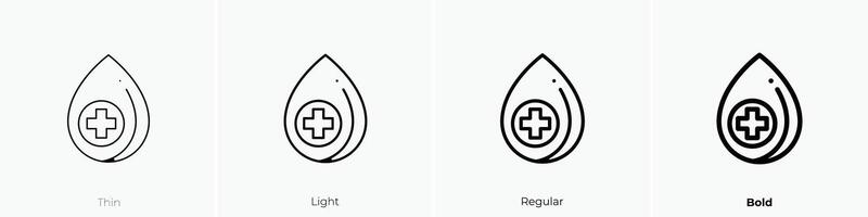 drop icon. Thin, Light, Regular And Bold style design isolated on white background vector