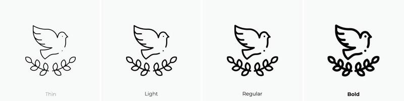 dove icon. Thin, Light, Regular And Bold style design isolated on white background vector
