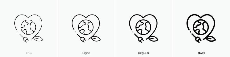 eco energy icon. Thin, Light, Regular And Bold style design isolated on white background vector