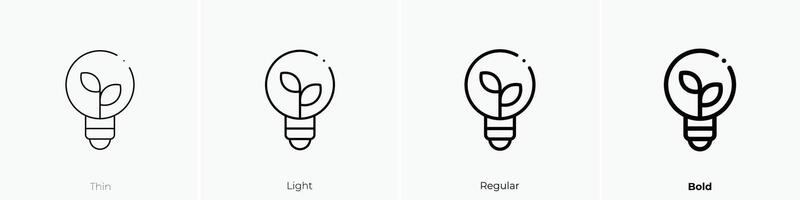 eco light icon. Thin, Light, Regular And Bold style design isolated on white background vector