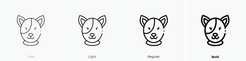 dog icon. Thin, Light, Regular And Bold style design isolated on white background vector
