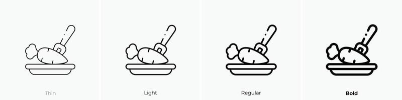 eating icon. Thin, Light, Regular And Bold style design isolated on white background vector
