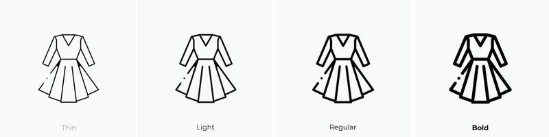 dress icon. Thin, Light, Regular And Bold style design isolated on white background vector