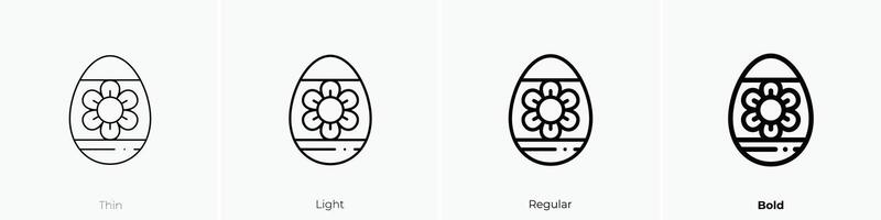 easter egg icon. Thin, Light, Regular And Bold style design isolated on white background vector