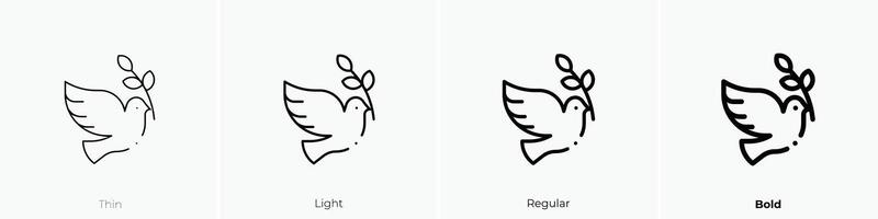 dove icon. Thin, Light, Regular And Bold style design isolated on white background vector