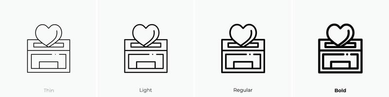 donation icon. Thin, Light, Regular And Bold style design isolated on white background vector