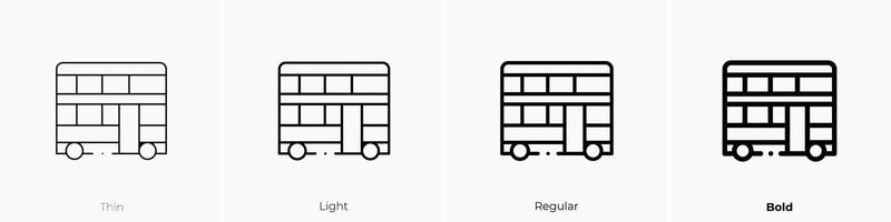 double decker icon. Thin, Light, Regular And Bold style design isolated on white background vector