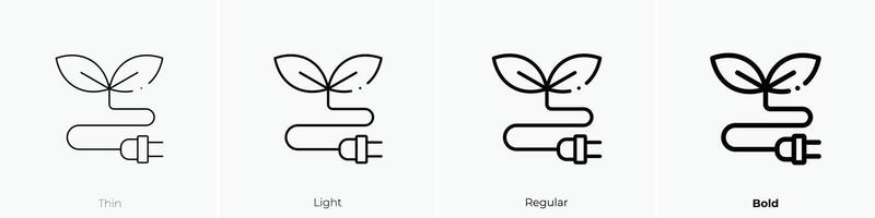 eco energy icon. Thin, Light, Regular And Bold style design isolated on white background vector
