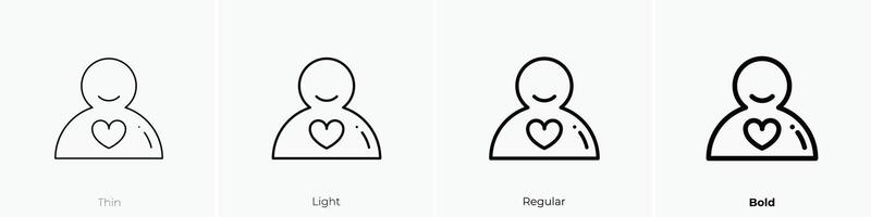 donor icon. Thin, Light, Regular And Bold style design isolated on white background vector