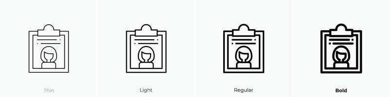 dossier icon. Thin, Light, Regular And Bold style design isolated on white background vector
