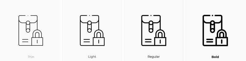 dossier icon. Thin, Light, Regular And Bold style design isolated on white background vector