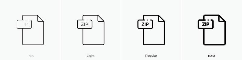 document icon. Thin, Light, Regular And Bold style design isolated on white background vector