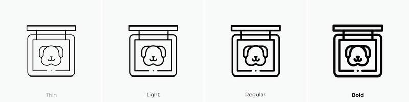 dog icon. Thin, Light, Regular And Bold style design isolated on white background vector