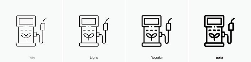 eco fuel icon. Thin, Light, Regular And Bold style design isolated on white background vector