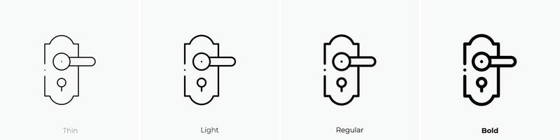 door lock icon. Thin, Light, Regular And Bold style design isolated on white background vector