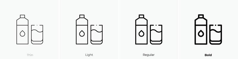 drink water icon. Thin, Light, Regular And Bold style design isolated on white background vector