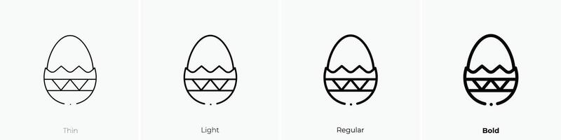 easter egg icon. Thin, Light, Regular And Bold style design isolated on white background vector