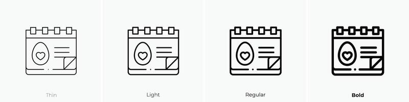 easter day icon. Thin, Light, Regular And Bold style design isolated on white background vector