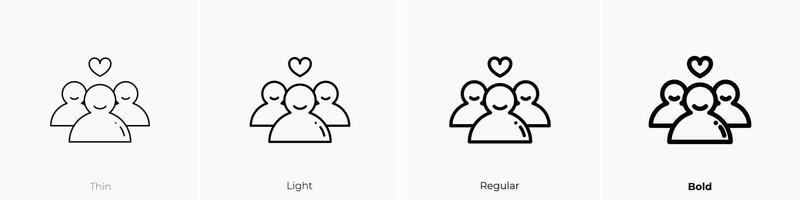 donors icon. Thin, Light, Regular And Bold style design isolated on white background vector
