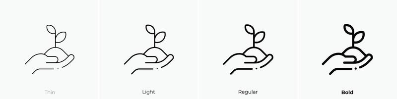 ecological icon. Thin, Light, Regular And Bold style design isolated on white background vector