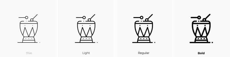 djembe icon. Thin, Light, Regular And Bold style design isolated on white background vector