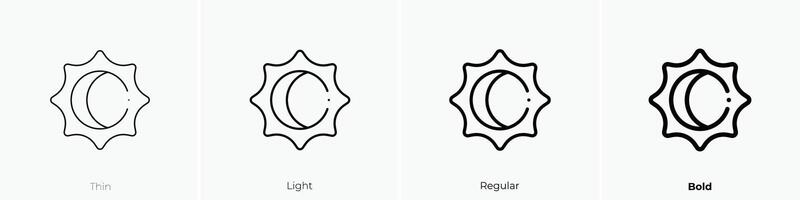 eclipse icon. Thin, Light, Regular And Bold style design isolated on white background vector