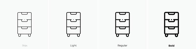 drawer icon. Thin, Light, Regular And Bold style design isolated on white background vector