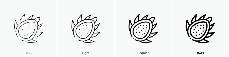 dragon fruit icon. Thin, Light, Regular And Bold style design isolated on white background vector