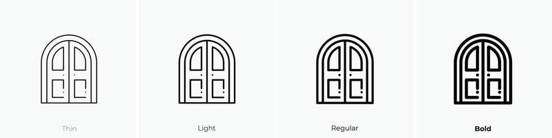 door icon. Thin, Light, Regular And Bold style design isolated on white background vector