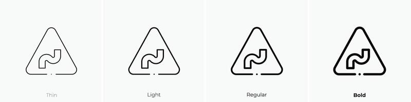 double curve icon. Thin, Light, Regular And Bold style design isolated on white background vector