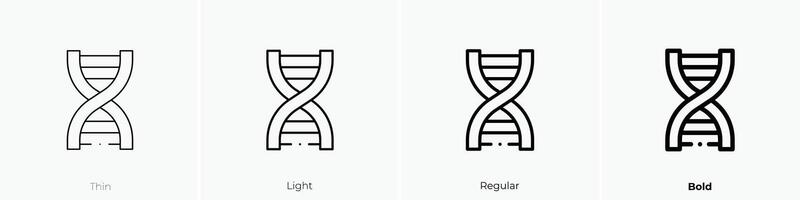 dna icon. Thin, Light, Regular And Bold style design isolated on white background vector