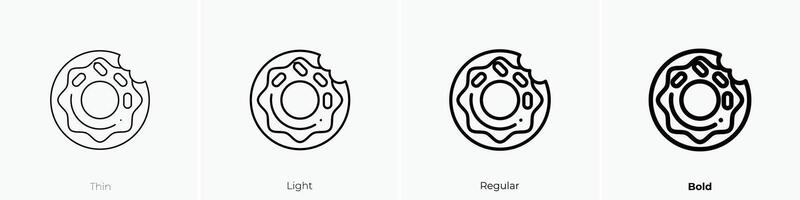 doughnut icon. Thin, Light, Regular And Bold style design isolated on white background vector
