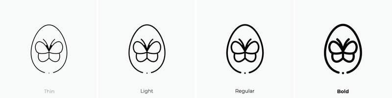 easter egg icon. Thin, Light, Regular And Bold style design isolated on white background vector