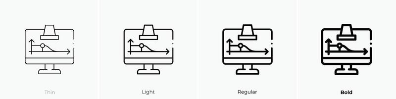 downtrend icon. Thin, Light, Regular And Bold style design isolated on white background vector