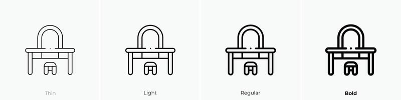 dresser icon. Thin, Light, Regular And Bold style design isolated on white background vector