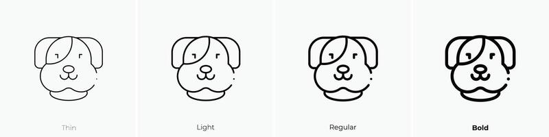 dog icon. Thin, Light, Regular And Bold style design isolated on white background vector