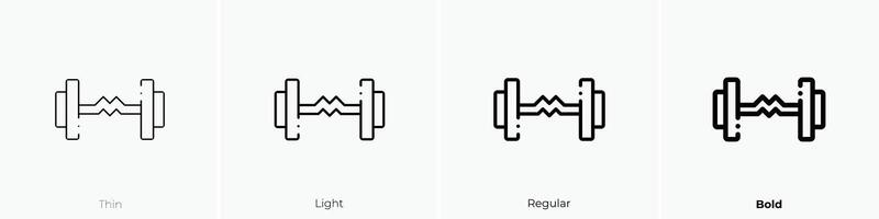 dumbbell icon. Thin, Light, Regular And Bold style design isolated on white background vector
