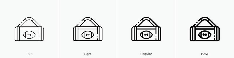 duffle bag icon. Thin, Light, Regular And Bold style design isolated on white background vector