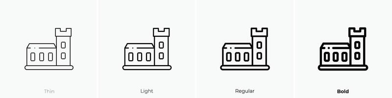 dublin castle icon. Thin, Light, Regular And Bold style design isolated on white background vector