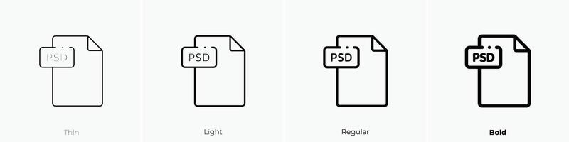 document icon. Thin, Light, Regular And Bold style design isolated on white background vector