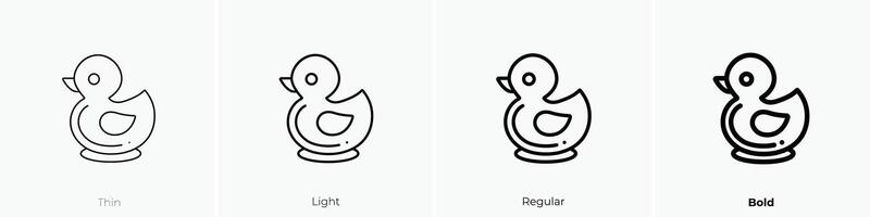 duck icon. Thin, Light, Regular And Bold style design isolated on white background vector
