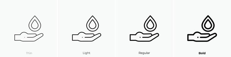 drop icon. Thin, Light, Regular And Bold style design isolated on white background vector
