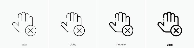 dont touch icon. Thin, Light, Regular And Bold style design isolated on white background vector
