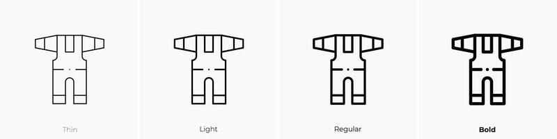 dungarees icon. Thin, Light, Regular And Bold style design isolated on white background vector