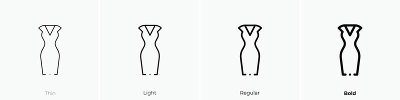 dress icon. Thin, Light, Regular And Bold style design isolated on white background vector
