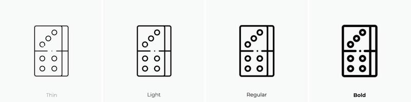 domino icon. Thin, Light, Regular And Bold style design isolated on white background vector