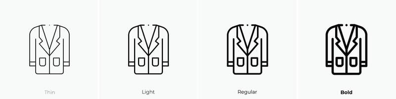 doctor coat icon. Thin, Light, Regular And Bold style design isolated on white background vector