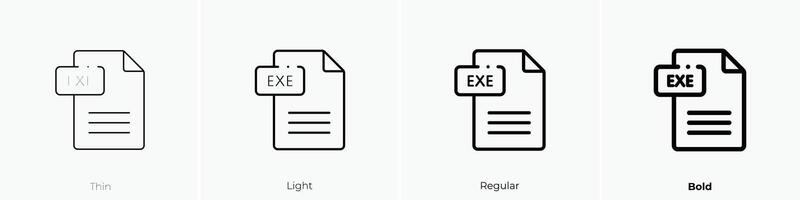 document icon. Thin, Light, Regular And Bold style design isolated on white background vector