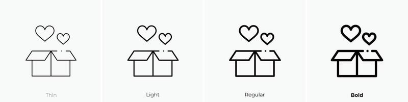 donation icon. Thin, Light, Regular And Bold style design isolated on white background vector