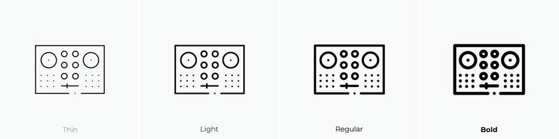 dj controller icon. Thin, Light, Regular And Bold style design isolated on white background vector